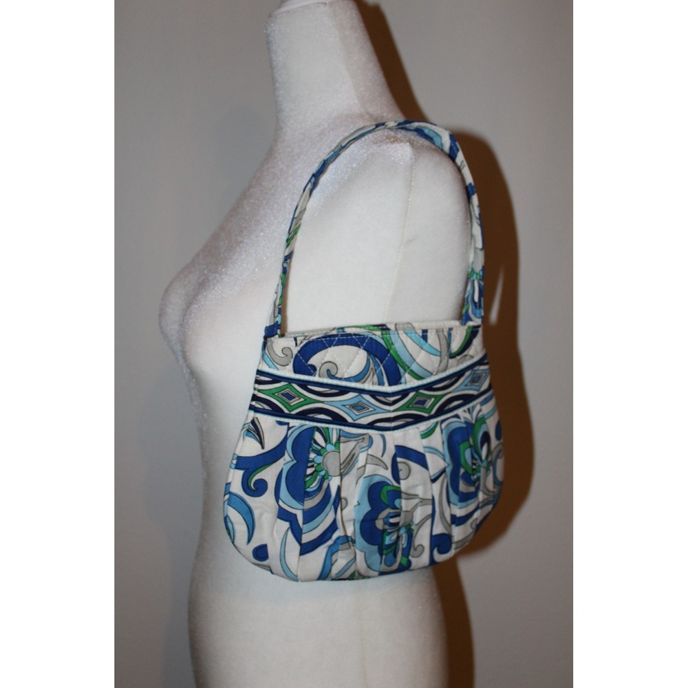 Vera Bradley Retired 2008 Mediterranean White Quilted Small Hobo Shoulder Bag‎